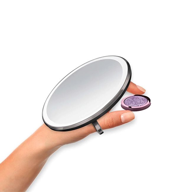 Джобно огледало за грим, със сензор, 10,4 см, "Компакт", Черно - марка "simplehuman"