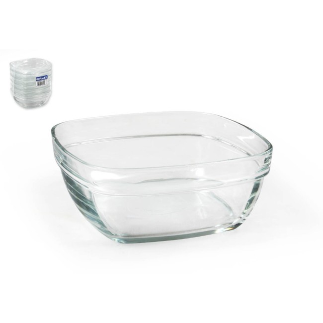 Квадратна стъклена купа, 14 × 14 см / 610 мл, серия "Lys" - Duralex