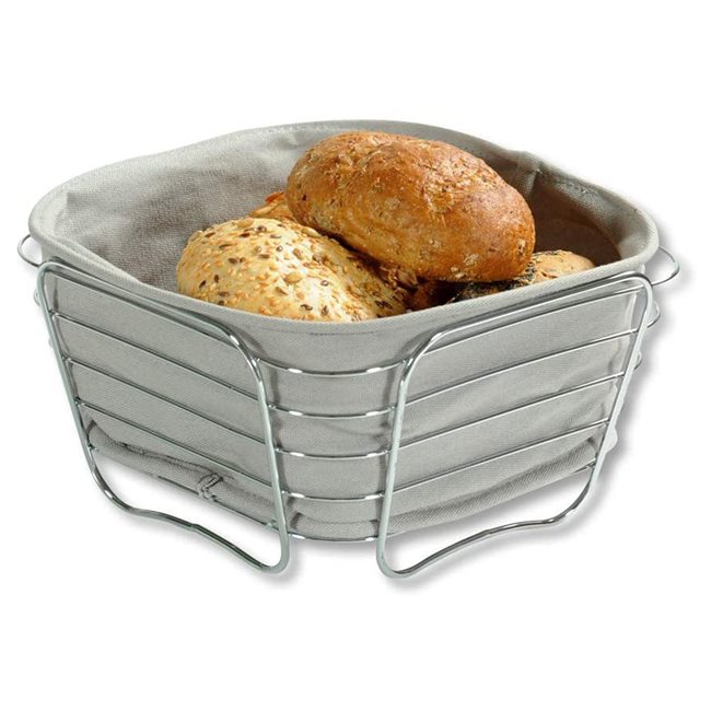 Кошница за хляб, хромиран метал, 21 × 21 см, Сив - Kesper