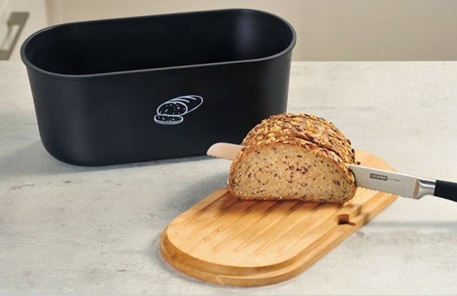 Кутия за хляб, 33,5 х 18 см, меламин, Черен - Kesper