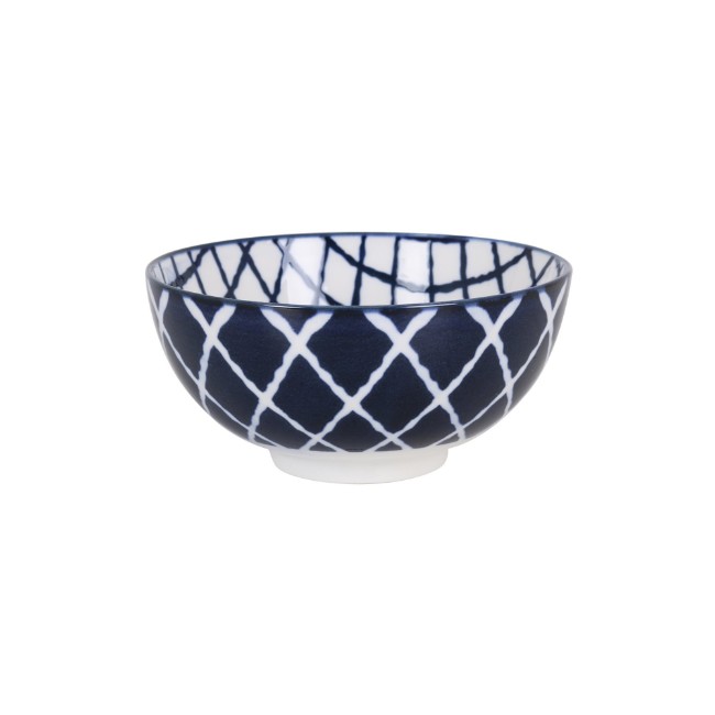 Японска купа, порцелан, 15,5 см, "Хана", Синя/Бяла - La Mediterranea