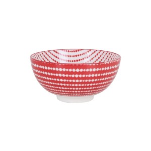 Японска купа, порцелан, 15,5 см, "Хана", Червена/Бяла - La Mediterranea
