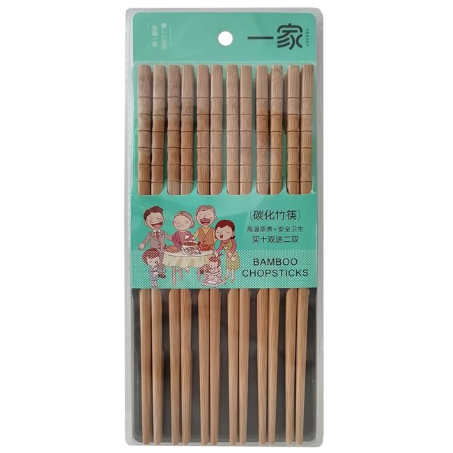 Комплект китайски пръчици, 12 чифта, бамбук - Yesjoy