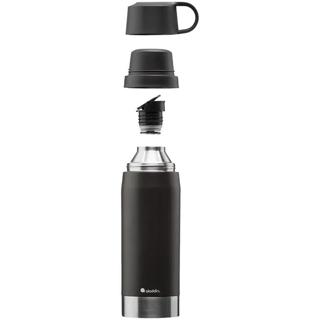 Термоизолираща бутилка от неръждаема стомана, 1.1 L, <<Lava Black>>, "CityPark Thermavac" - Аладин