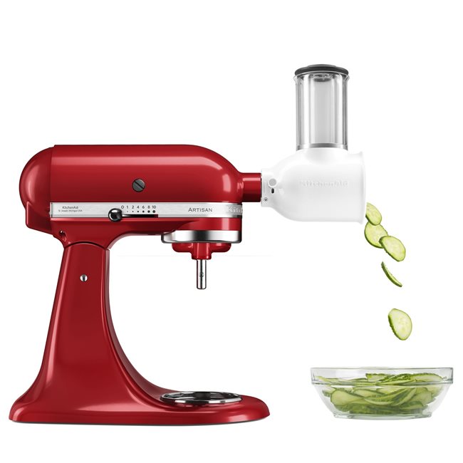 Миксер с накланяща се глава, 4,8 л, модел 125, с приставка за нарязване, Empire Red - KitchenAid