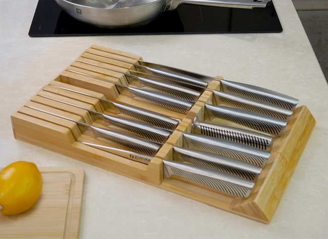 Поставка за ножове, изработена от бамбук, 42,5 × 24,5 см - Zokura