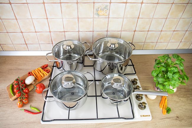 Комплект готварски съдове от неръждаема стомана, 8 броя - Zokura