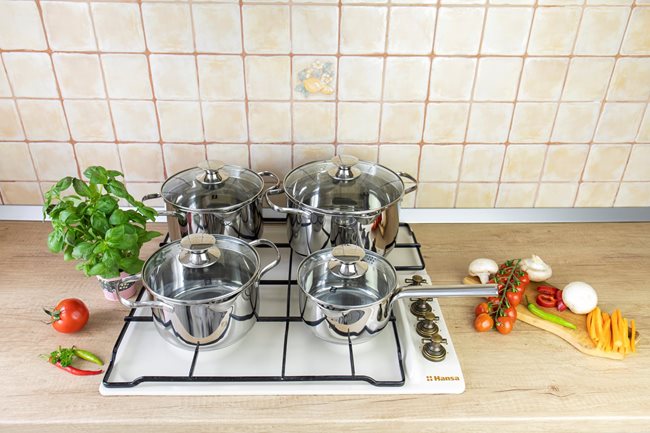 Комплект готварски съдове от неръждаема стомана, 8 броя - Zokura