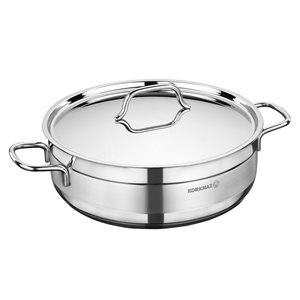Тенджера от неръждаема стомана за соте, с капак, 30cm/7L, "Alfa"- Korkmaz