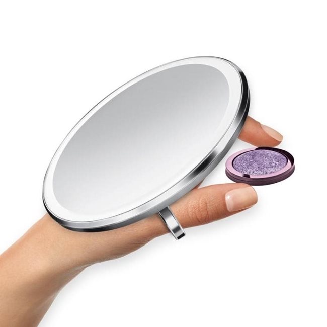 Джобно огледало за грим, със сензор, 10,4 см, Сребро - марка "simplehuman".