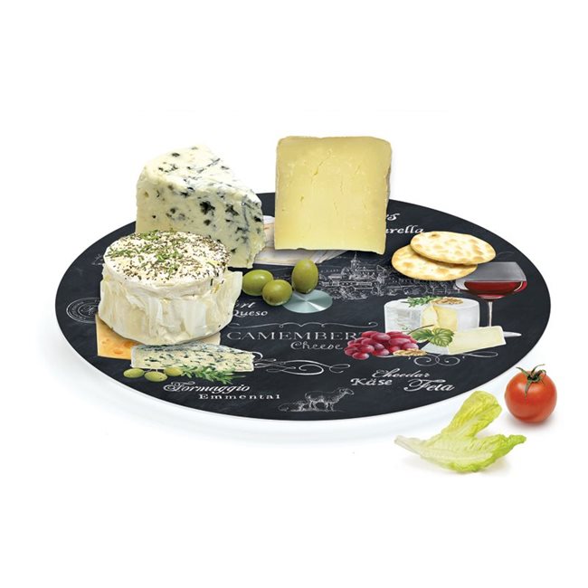 Въртящ поднос "Свят на сиренето" за сервиране на сирене, 32 см - Нуова R2S