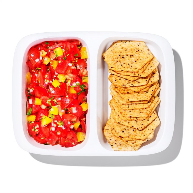 Prep & Go разделен контейнер за храна с 2 отделения, 19,1 x 15,2 см, пластмаса - OXO