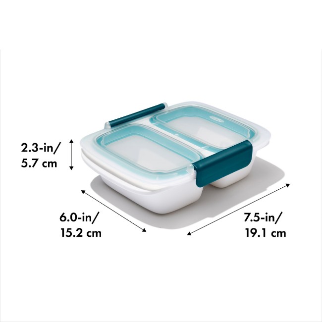 Prep & Go разделен контейнер за храна с 2 отделения, 19,1 x 15,2 см, пластмаса - OXO