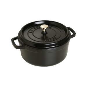 Тенджера за готвене "Cocotte", изработена от чугун, 24 см/3,8 л, Black - Staub 