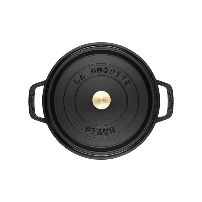 Тенджера за готвене "Cocotte", изработена от чугун, 24 см/3,8 л, Black - Staub 