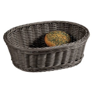 Овална кошница с хляб, 29,5 x 23 см, пластмаса, сива - Kesper