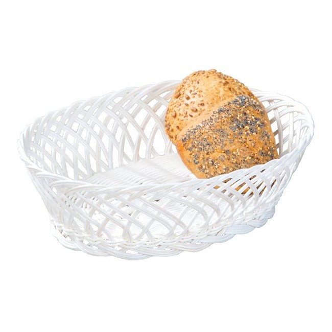Овална кошница с хляб, 31 х 23,5 см, пластмаса, бяло - Kesper
