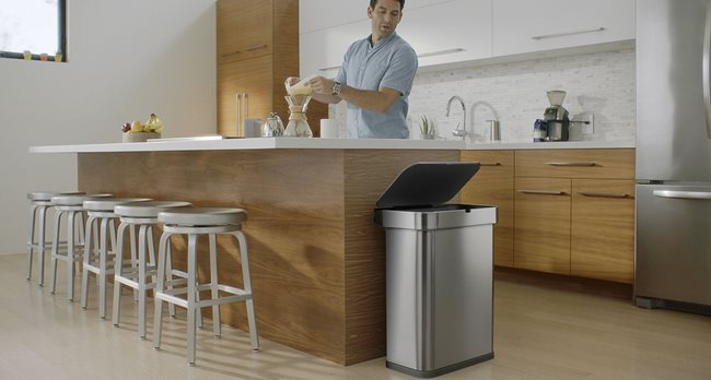 Cos de gunoi cu senzor, 58 L, inox - simplehuman