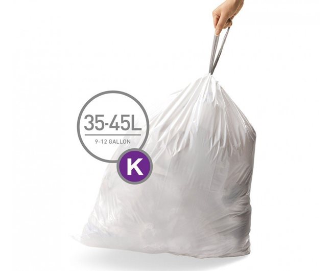 Торби за боклук, код К, 35-45 L / 20 бр., пластмасови - "simplehuman"