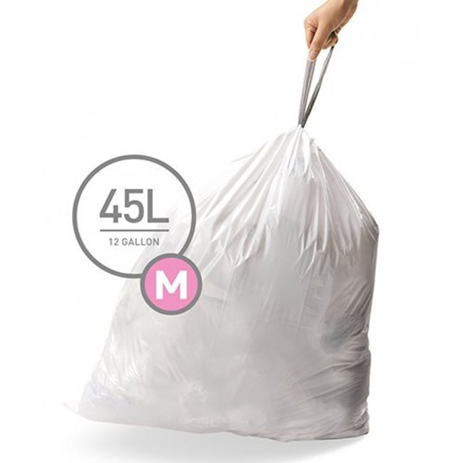 Торби за боклук, код М, 45 L / 20 бр., пластмасови - марка "simplehuman"