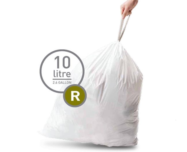 Торби за боклук, код R, 10 L / 20 бр., пластмасови - марка "simplehuman"