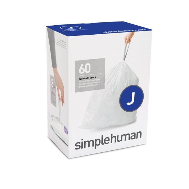 Торби за боклук, код J, 30-45 L / 60 бр., пластмаса - марка "simplehuman"