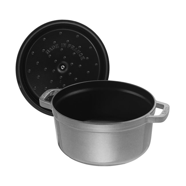 Чугунена тенджера Cocotte, 24 см/3,8 л, "Graphite Grey" - Staub