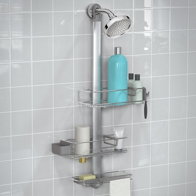 Регулируем държач "Plus" за аксесоари за душ, анодизиран алуминий - марка "simplehuman"