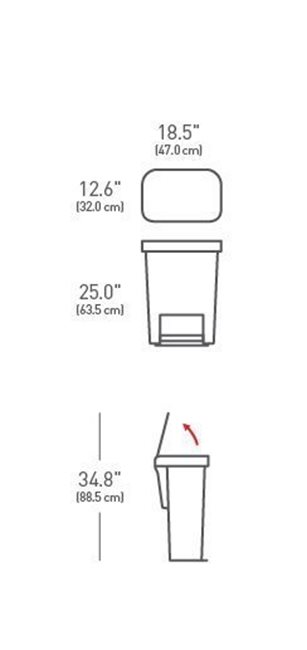 Кошче за боклук с педал, 45 л, пластмаса, Бяло - марка "simplehuman".