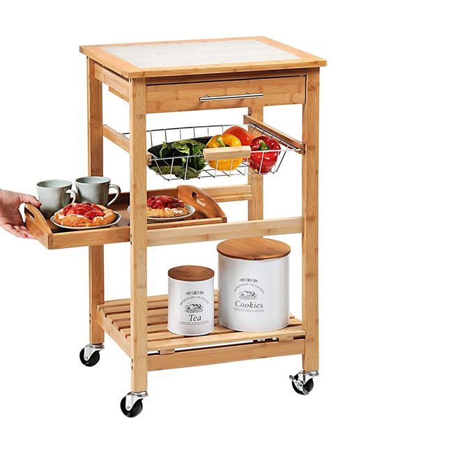 Кухненска количка, 48 x 38 x 81 см, бамбук - Kesper