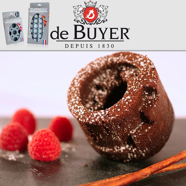 Силиконова форма за 8 цилиндрични торти, 30 х 17,6 см - марка "de Buyer"