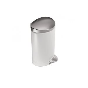 Кошче за боклук с педал, 6 L, неръждаема стомана, Бяло - марка "simplehuman".