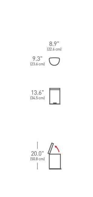 Кошче за боклук с педал, 6 L, неръждаема стомана, Бяло - марка "simplehuman".