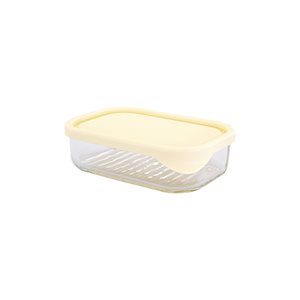 Правоъгълен съд за съхранение на храна, изработен от стъкло, 480 ml, "Cheese Type" - Glasslock