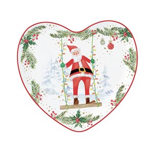 Чиния във формата на сърце, порцелан, 20x19 см, "JOYFUL SANTA" - марка Nuova R2S