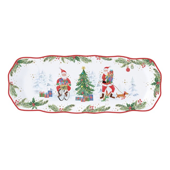 Сервиращ поднос, порцелан, 37x14 см, "JOYFUL SANTA" - марка Nuova R2S