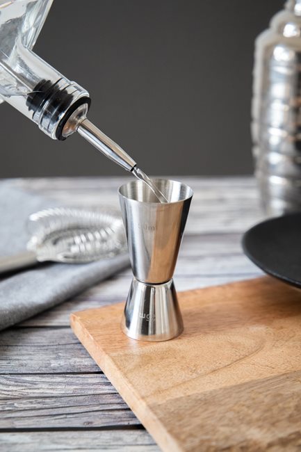 Коктейлна чаша двойна мярка, 25/50 мл, неръждаема стомана, изработена от сребро - от Kitchen Craft