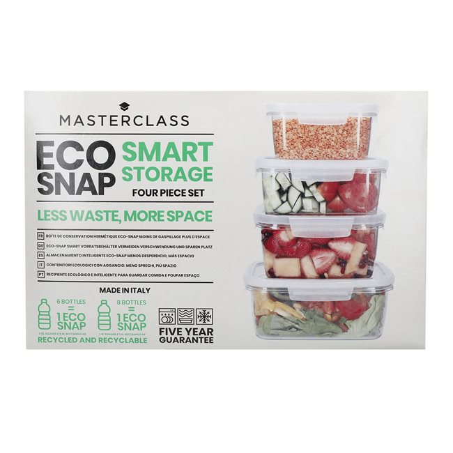 Комплект от 4 контейнера за съхранение на храна "Eco Smart Snap", "MasterClass" – Kitchen Craft