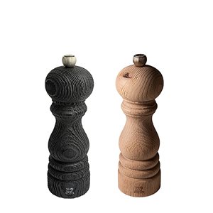 Комплект мелнички за сол и пипер, 18 см, изработени от рециклирана дървесина, "Nature & Nature Black" – Peugeot