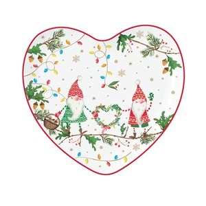 Чиния във формата на сърце, 20 х 19 см, "READY FOR CHRISTMAS", порцелан - марка Nuova R2S