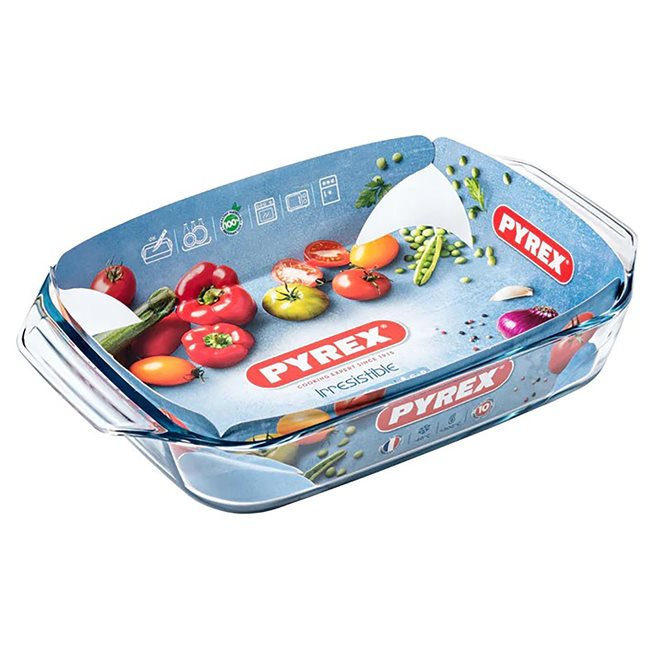 Правоъгълен съд, изработен от термоустойчиво стъкло, 2.1L, "Irresistible" - Pyrex