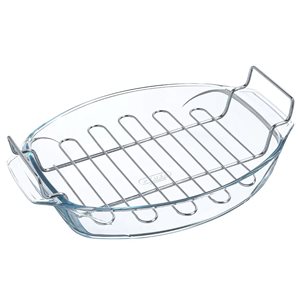 Овален съд за печене с решетка, термоустойчиво стъкло, 4L, "Irresistible" - Pyrex