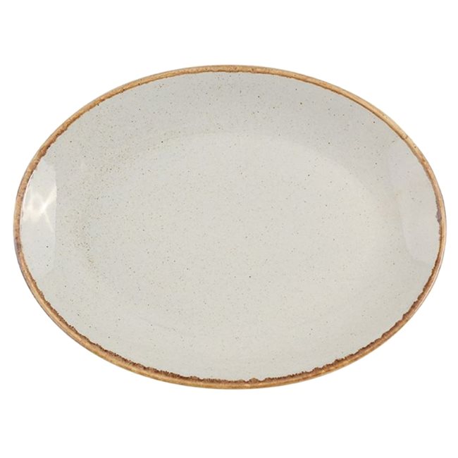 Овална чиния за хранене, 36 см, сива, "Seasons" - Porland