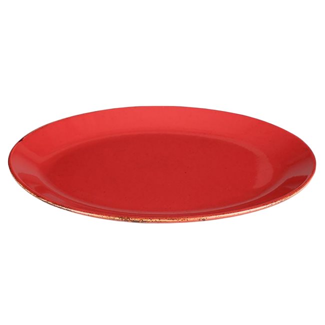 Овална чиния, порцелан, 31 см, "Сезони", червено - Порланд