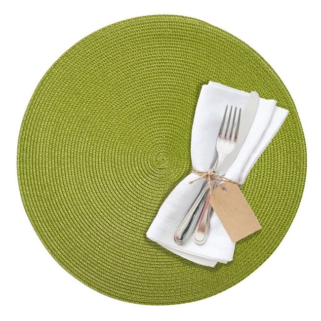 Подложка за маса с кръгла форма, 38 см, "Circle", зелена - Saleen