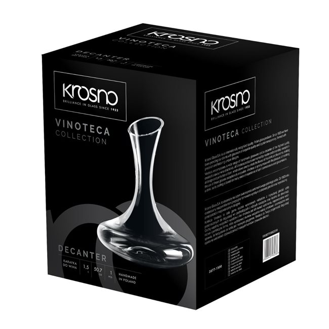 Декантер за вино от кристално стъкло, 1.5L, "Vinoteca" - Krosno