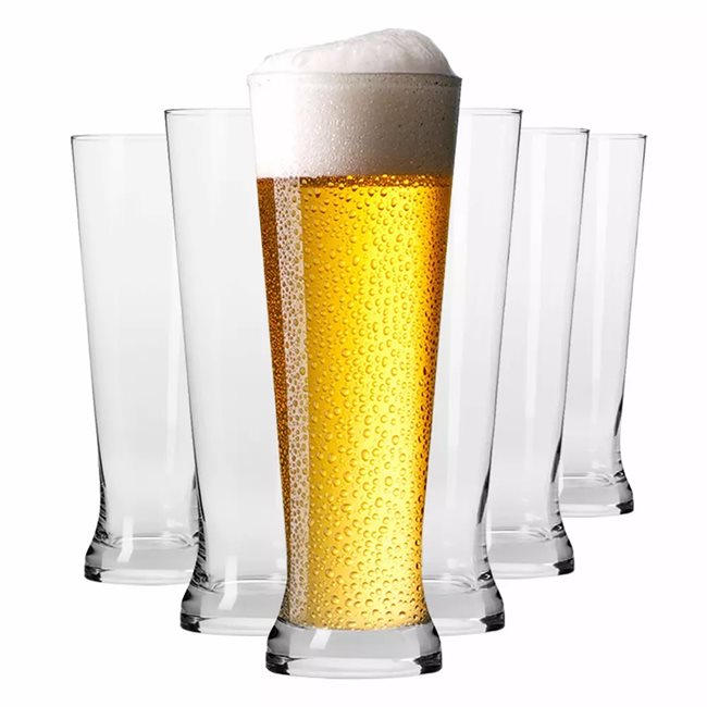 Комплект чаши за бира Pilsner от 6 части, от стъкло, 500мл, "Mixology" - Krosno