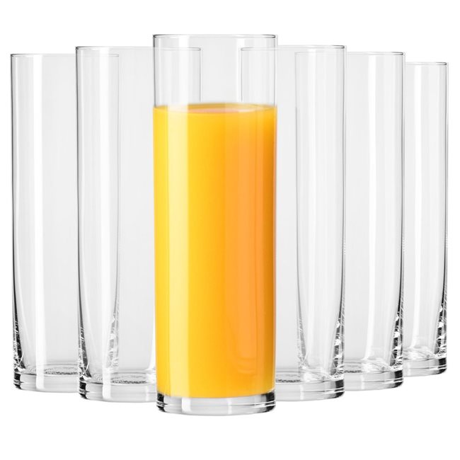 Комплект високи чаши от 6 части, стъклени, 200мл, "Pure" - Krosno
