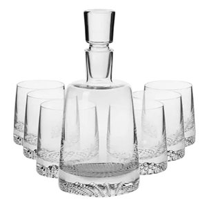 Сервиз за уиски от 7 части, изработен от кристално стъкло, "Fjord" - Krosno