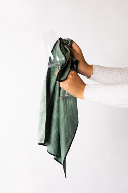 Микрофибърна кърпа за сушене на чаши, 40 × 60 см, "Essential", Grey - Tiseco